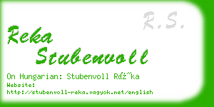 reka stubenvoll business card